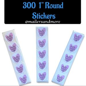 300 Pack of 1" Round Thank You Stickers "Pretty Things Inside" PRICE IS FIRM